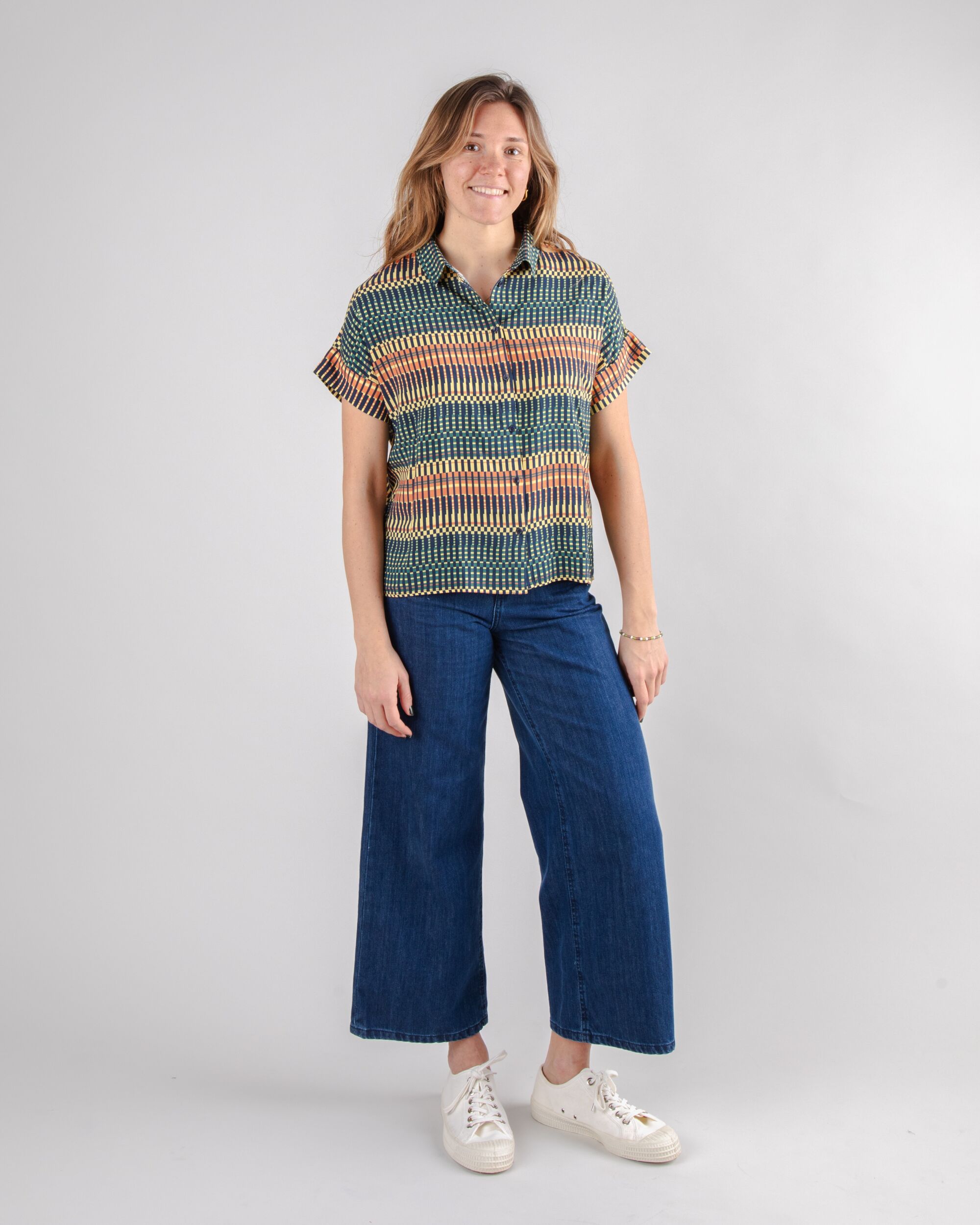 Calella Batwing Sleeve Blouse Navy