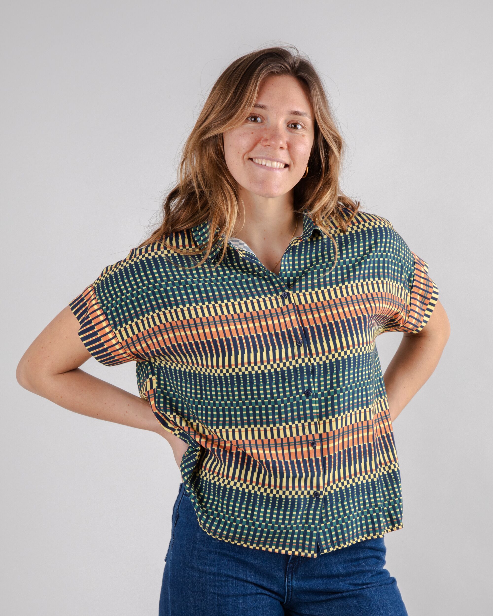 Calella Batwing Sleeve Blouse Navy