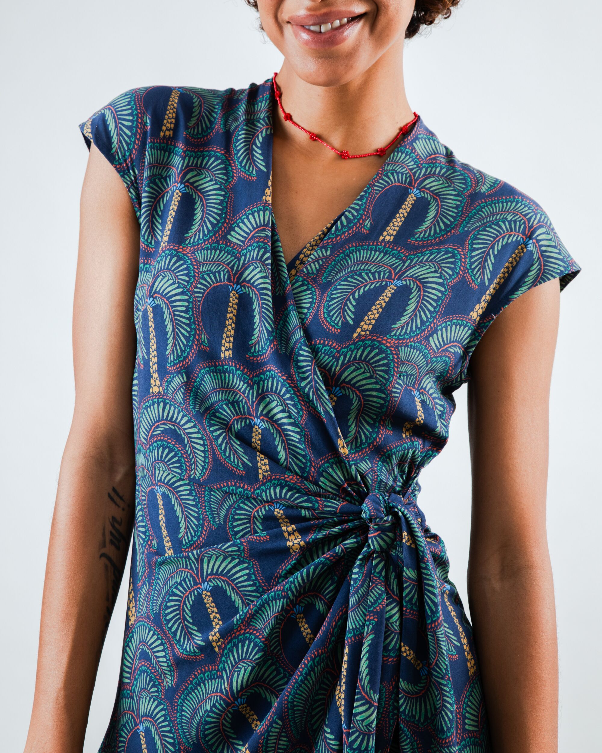 Borneo Kimono Dress Navy