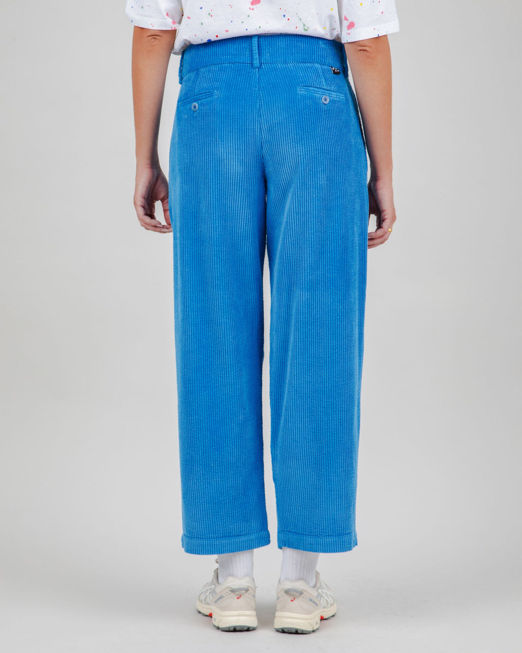 Corduroy Pleated Pants Blue
