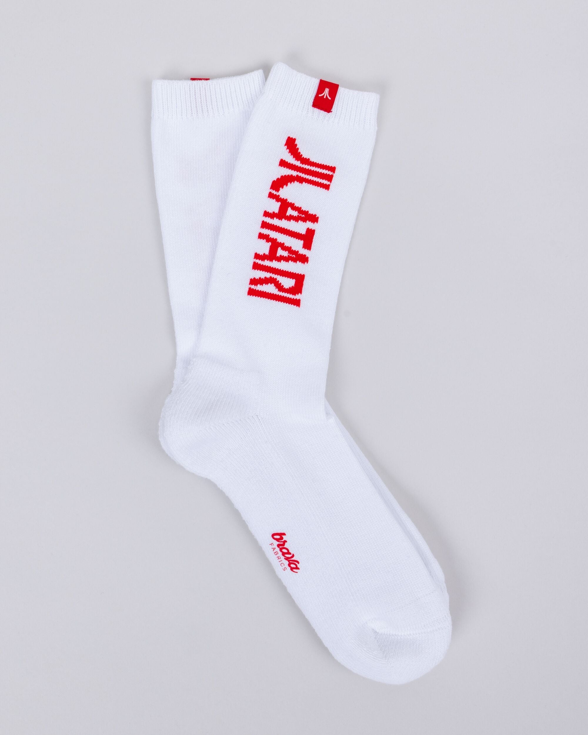 Atari Logo Ribbed Socks White